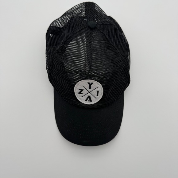 Zyia Active Accessories - Zyia Active Mesh Trucker Hat Black Adjustable Snapback Baseball Cap Logo Patch‎
